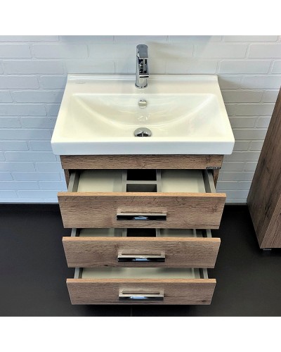 Тумба с раковиной Comforty Никосия 60Н 00-00008852 Дуб темный