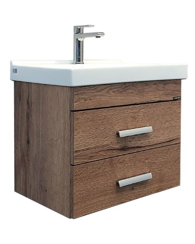 Тумба с раковиной Comforty Никосия 60П 00-00008853 подвесная Дуб темный