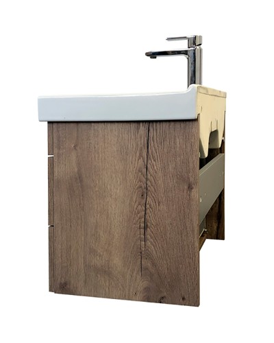 Тумба с раковиной Comforty Никосия 60П 00-00008853 подвесная Дуб темный
