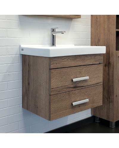 Тумба с раковиной Comforty Никосия 60П 00-00008853 подвесная Дуб темный