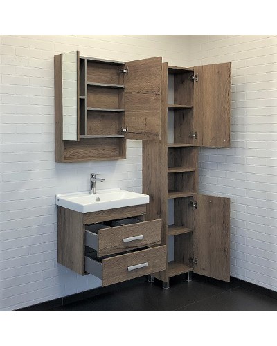 Тумба с раковиной Comforty Никосия 60П 00-00008853 подвесная Дуб темный