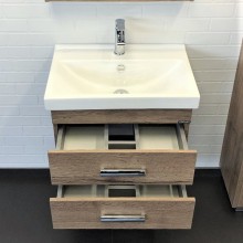 Тумба с раковиной Comforty Никосия 60П 00-00008853 подвесная Дуб темный