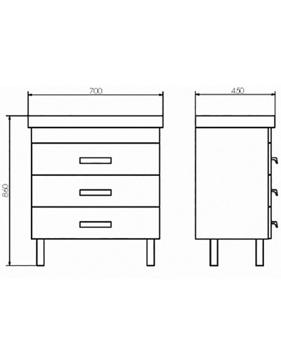 Тумба с раковиной Comforty Никосия 70H 00-00008854 Дуб темный