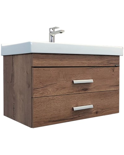 Тумба с раковиной Comforty Никосия 80П 00-00008856 подвесная Дуб темный