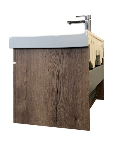 Тумба с раковиной Comforty Никосия 80П 00-00008856 подвесная Дуб темный
