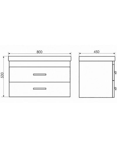 Тумба с раковиной Comforty Никосия 80П 00-00008856 подвесная Дуб темный