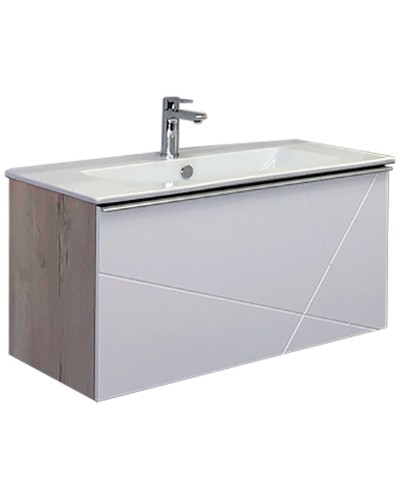 Тумба с раковиной Comforty Мерано 90 00-00008478 подвесная Дуб дымчатый