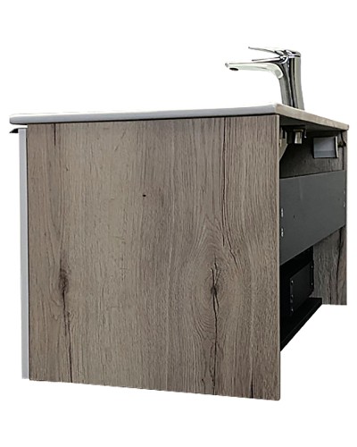 Тумба с раковиной Comforty Мерано 90 00-00008478 подвесная Дуб дымчатый