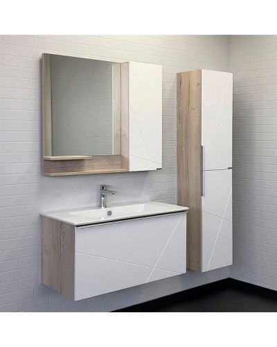 Тумба с раковиной Comforty Мерано 90 00-00008478 подвесная Дуб дымчатый