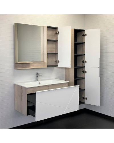 Тумба с раковиной Comforty Мерано 90 00-00008478 подвесная Дуб дымчатый