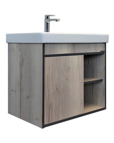 Тумба с раковиной Comforty Вена 70 00-00008929 подвесная Дуб дымчатый