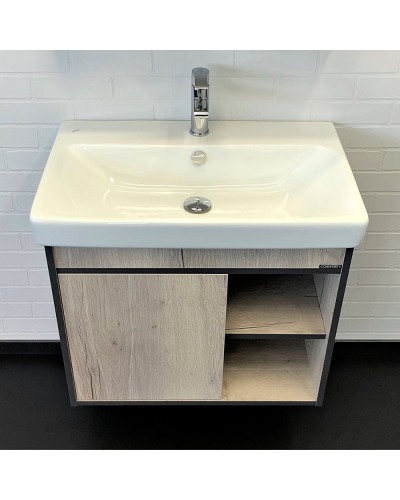 Тумба с раковиной Comforty Вена 70 00-00008929 подвесная Дуб дымчатый