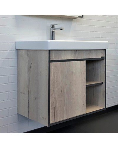 Тумба с раковиной Comforty Вена 70 00-00008929 подвесная Дуб дымчатый