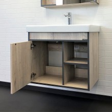 Тумба с раковиной Comforty Вена 70 00-00008929 подвесная Дуб дымчатый