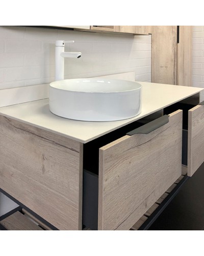 Тумба с раковиной Comforty Порто 120-1 00-00008905 подвесная Дуб дымчатый