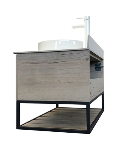 Тумба с раковиной Comforty Порто 90 00-00009322 подвесная Дуб дымчатый