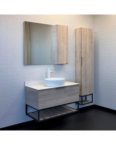 Тумба с раковиной Comforty Порто 90 00-00009322 подвесная Дуб дымчатый