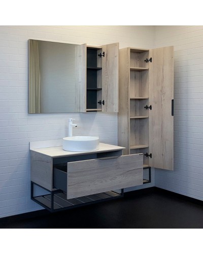 Тумба с раковиной Comforty Порто 90 00-00009322 подвесная Дуб дымчатый