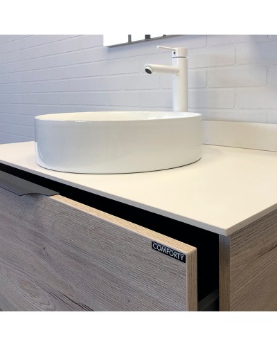 Тумба с раковиной Comforty Порто 90 00-00009322 подвесная Дуб дымчатый