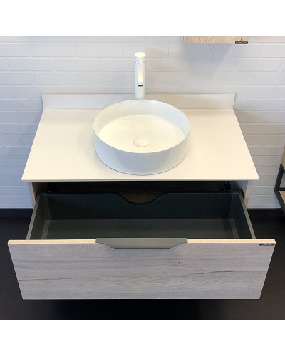 Тумба с раковиной Comforty Порто 90 00-00009322 подвесная Дуб дымчатый