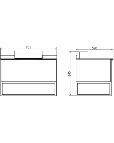 Тумба с раковиной Comforty Порто 90 00-00009322 подвесная Дуб дымчатый
