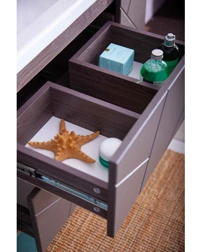 Тумба под раковину Бриклаер Кристалл 100 4627125414565 подвесная Софт Графит Ясень Анкор темный