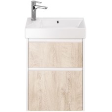 Тумба под раковину Dreja Slim 55 99.0500 подвесная Дуб кантри Белый глянец