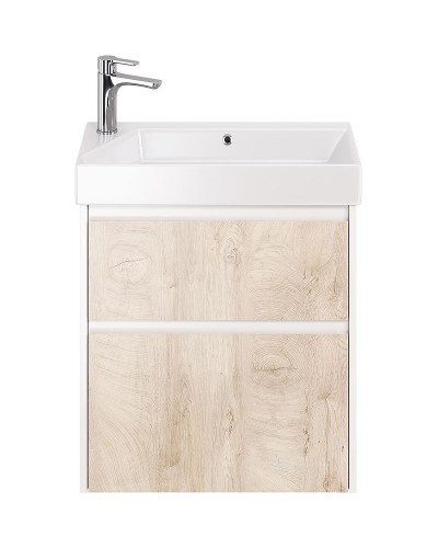 Тумба под раковину Dreja Slim 65 99.0501 подвесная Дуб кантри Белый глянец