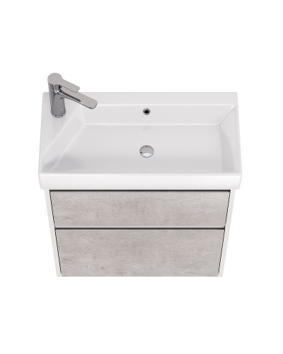 Тумба под раковину Dreja Slim 65 99.0503 подвесная Бетон Белый глянец