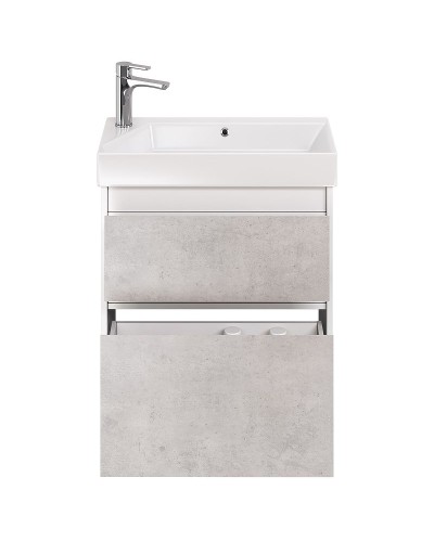 Тумба под раковину Dreja Slim 65 99.0503 подвесная Бетон Белый глянец