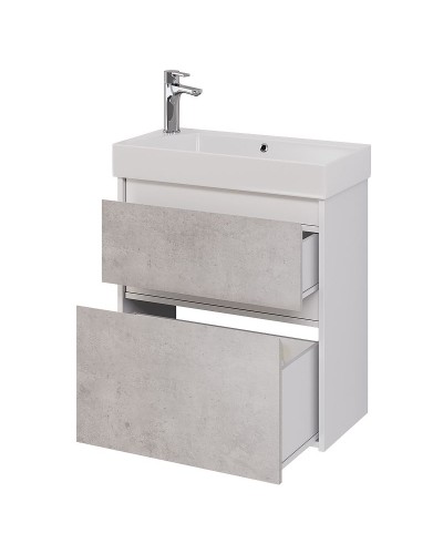Тумба под раковину Dreja Slim 65 99.0503 подвесная Бетон Белый глянец
