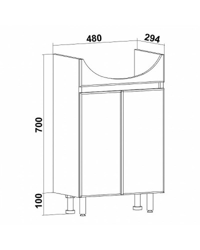Тумба под раковину Runo Лада 50 00-00001162 Белая
