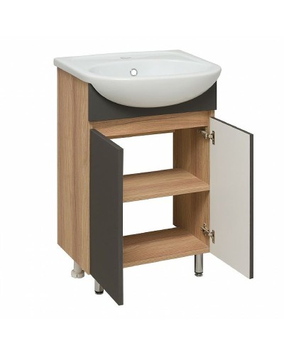 Тумба под раковину Runo Лада 50 00-00001164 Дуб серый Графит