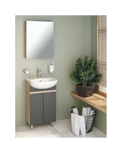 Тумба под раковину Runo Лада 50 00-00001164 Дуб серый Графит