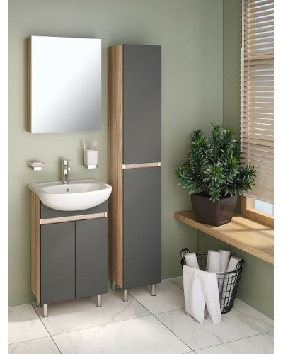 Тумба под раковину Runo Лада 50 00-00001164 Дуб серый Графит