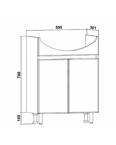 Тумба под раковину Runo Лада 60 00-00001163 Белая