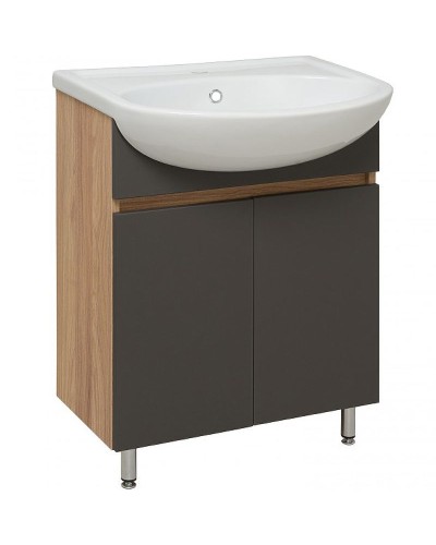 Тумба под раковину Runo Лада 60 00-00001165 Дуб серый Графит