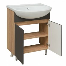 Тумба под раковину Runo Лада 60 00-00001165 Дуб серый Графит