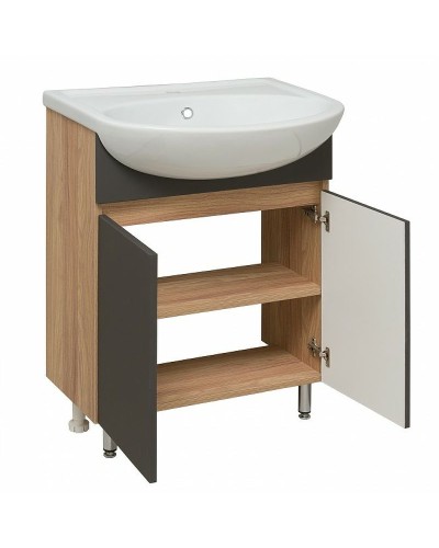 Тумба под раковину Runo Лада 60 00-00001165 Дуб серый Графит