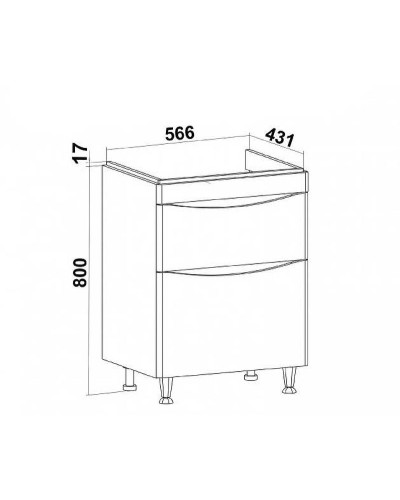 Тумба под раковину Runo Афина 60 00-00001169 Белая