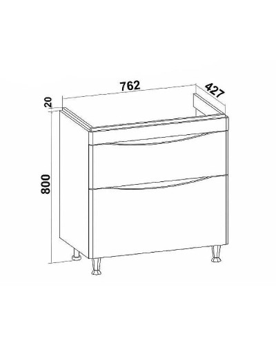 Тумба под раковину Runo Афина 80 00-00001170 Белая
