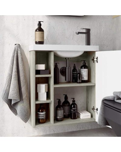 Корпус тумбы под раковину Aqwella Alba 60 R ALB0106RLS подвесной Камень натуральный