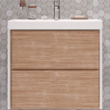 Тумба под раковину Velvex Gesso 70 tpGES.70.2Y-25.21 подвесная Белая Дуб сонома