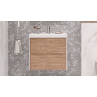 Тумба под раковину Velvex Gesso 70 tpGES.70.2Y-25.21 подвесная Белая Дуб сонома