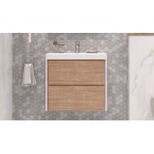 Тумба под раковину Velvex Gesso 70 tpGES.70.2Y-25.21 подвесная Белая Дуб сонома