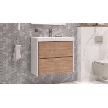 Тумба под раковину Velvex Gesso 70 tpGES.70.2Y-25.21 подвесная Белая Дуб сонома