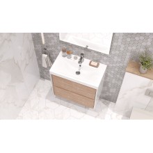 Тумба под раковину Velvex Gesso 70 tpGES.70.2Y-25.21 подвесная Белая Дуб сонома