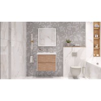 Тумба под раковину Velvex Gesso 70 tpGES.70.2Y-25.21 подвесная Белая Дуб сонома