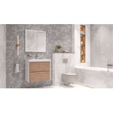 Тумба под раковину Velvex Gesso 70 tpGES.70.2Y-25.21 подвесная Белая Дуб сонома