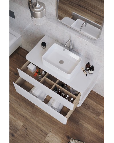 Тумба под раковину Creto Stella 100 16-CRE50/100/ подвесная Белая глянцевая